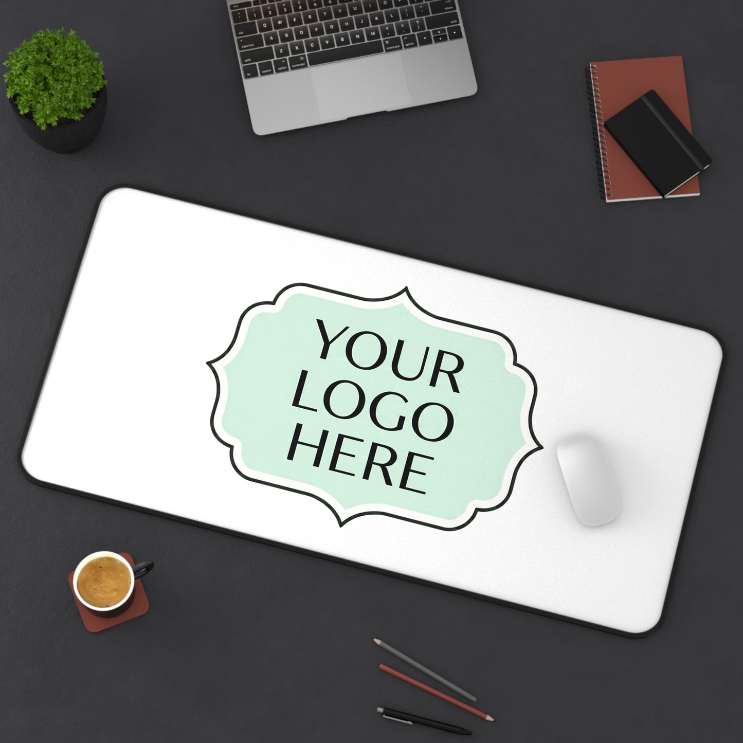 Personalized Logo Desk Mat — Custom Office Mouse Pad & Workspace Protector