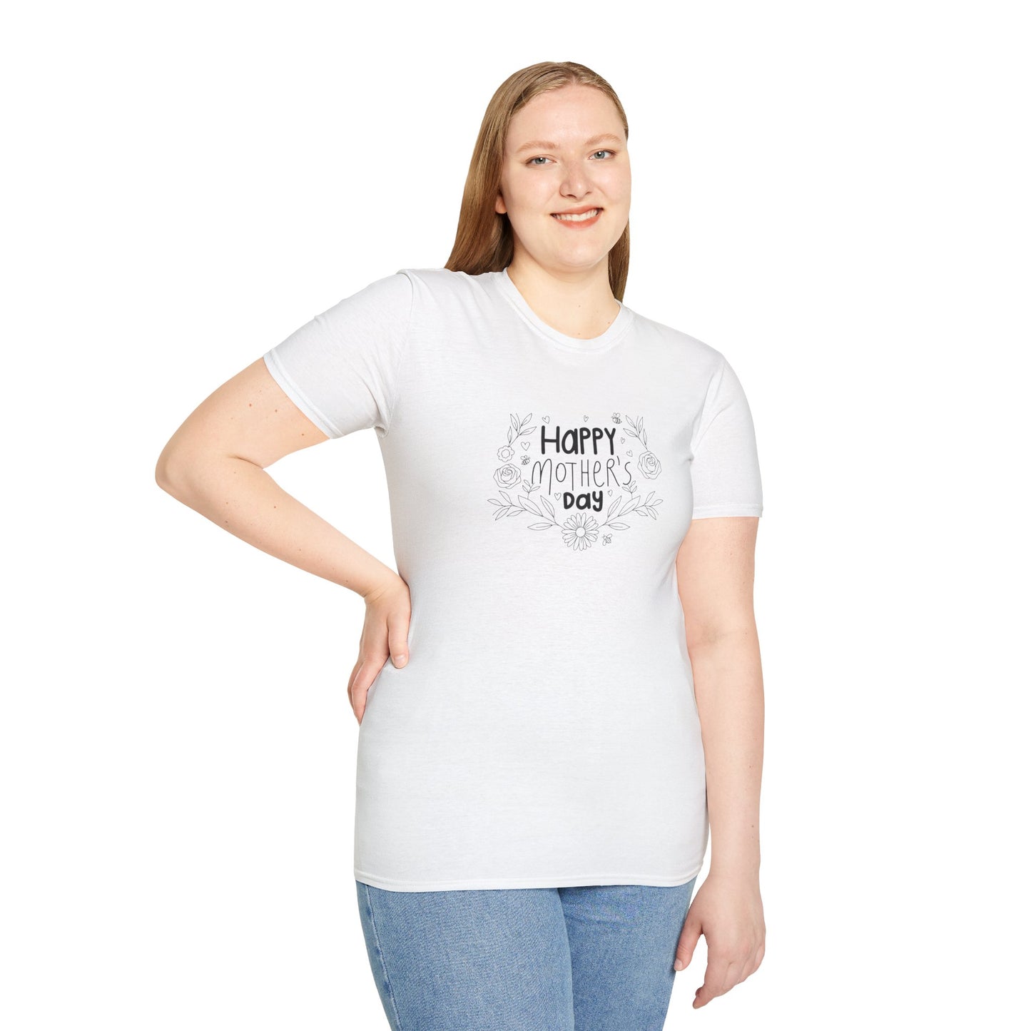 Botanical Mother's Day T-Shirt — Floral Line-Art Mom Tee