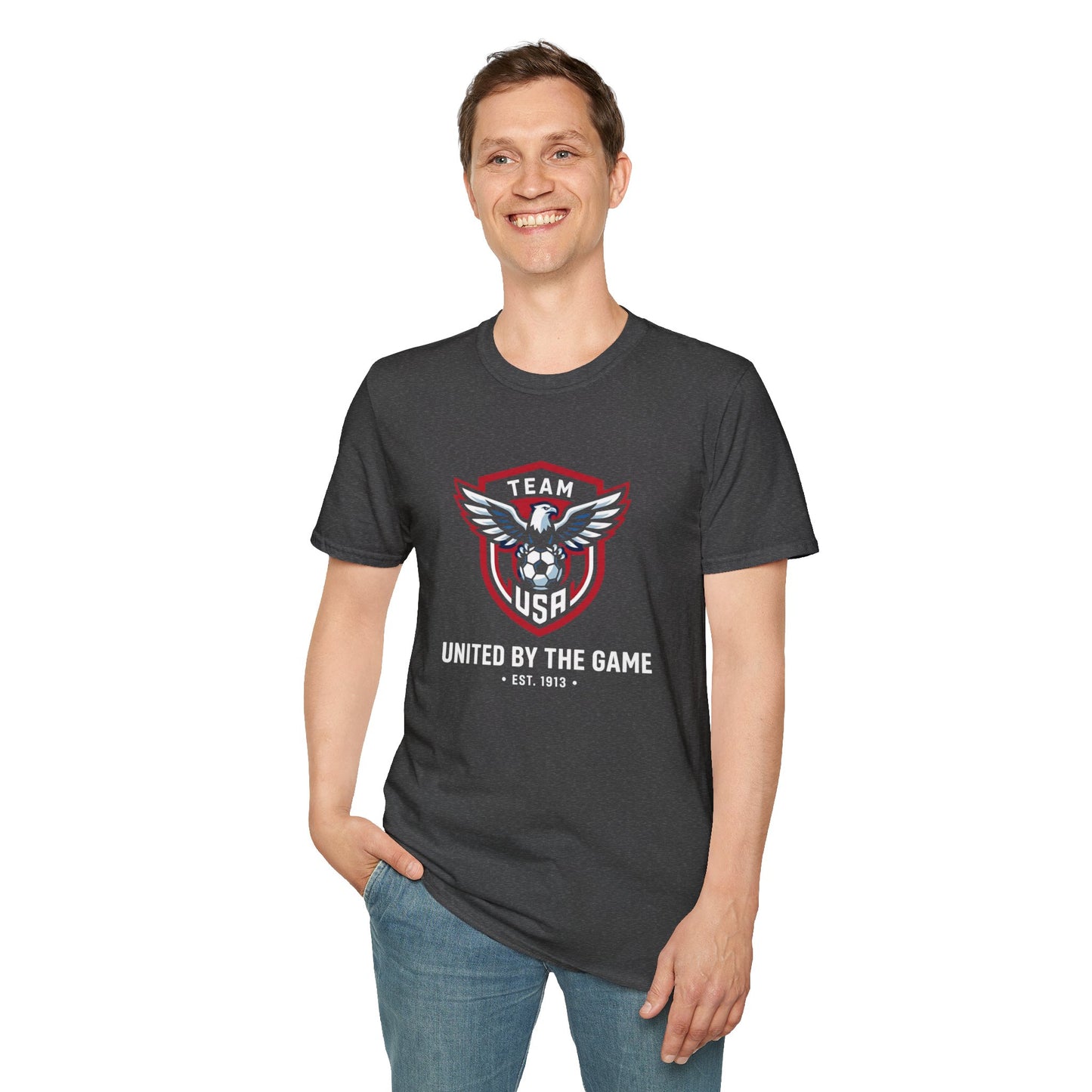 United By The Game Team USA Soccer T-Shirt — Bald Eagle Crest (EST. 1913)