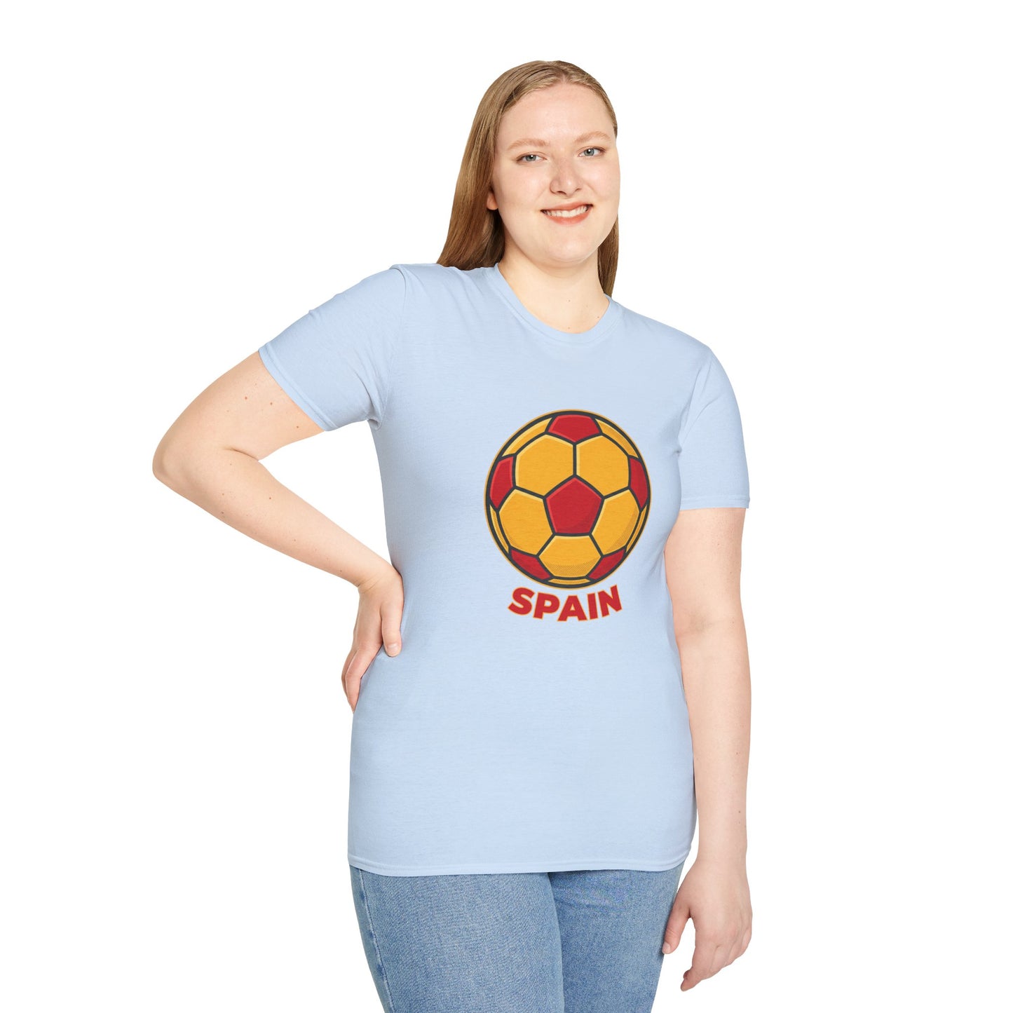 Spain Football Graphic Tee — Bold Red & Gold Soccer Shirt