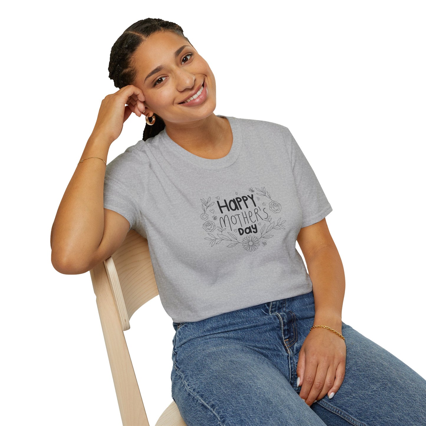 Botanical Mother's Day T-Shirt — Floral Line-Art Mom Tee