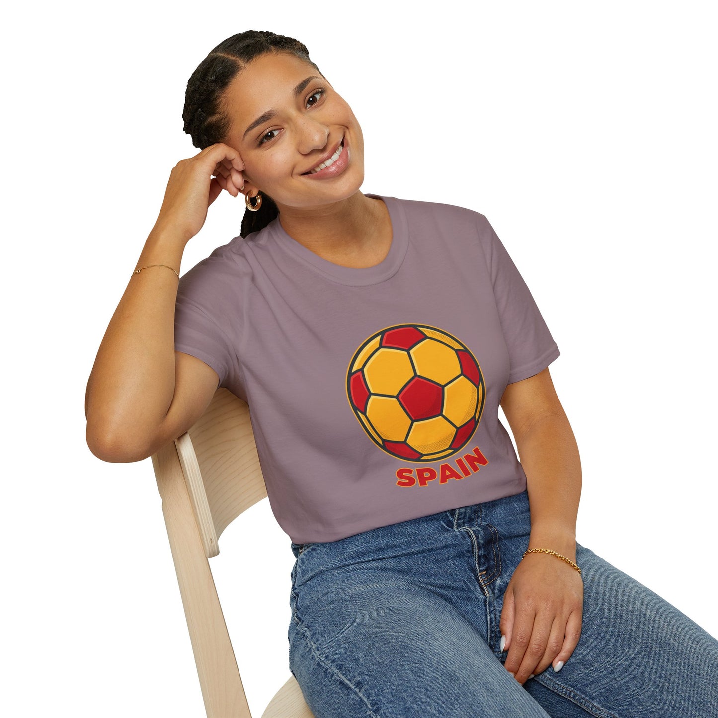 Spain Football Graphic Tee — Bold Red & Gold Soccer Shirt