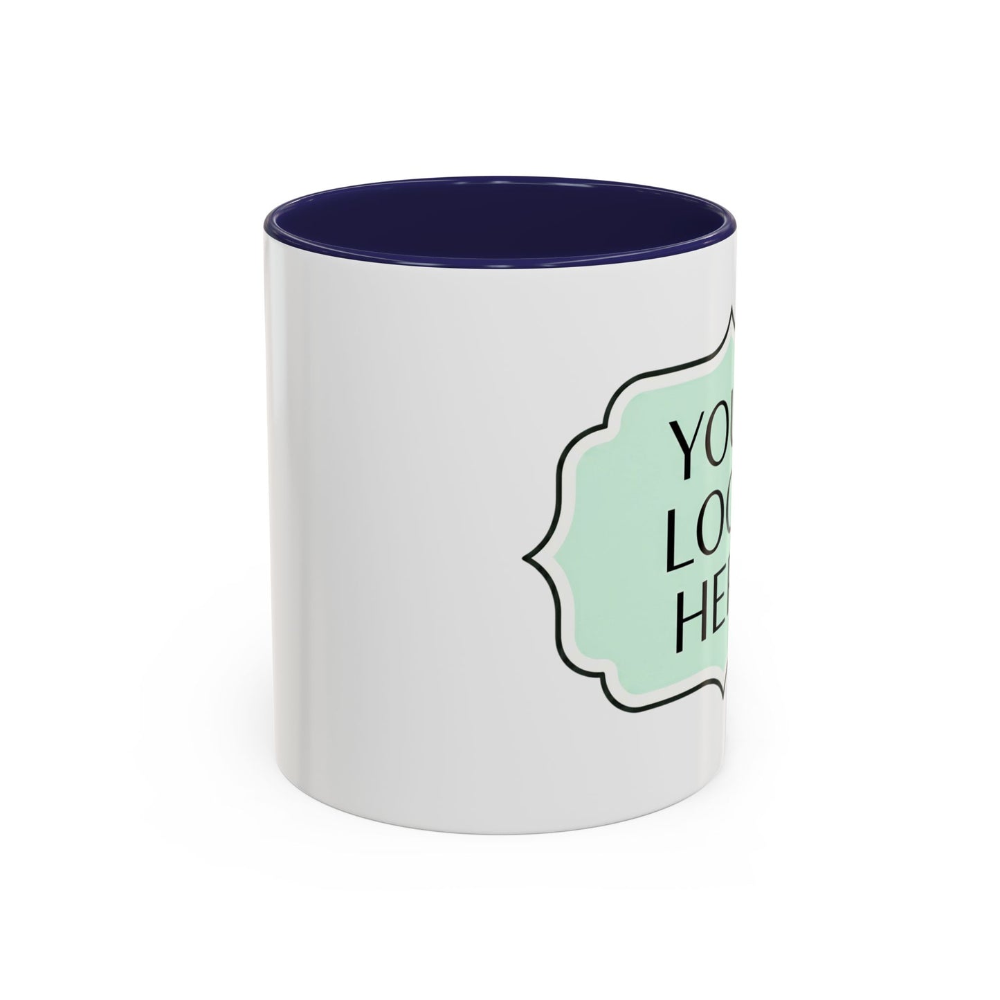 Accent Coffee Mug - Custom Logo Mint Label Design (11/15oz)