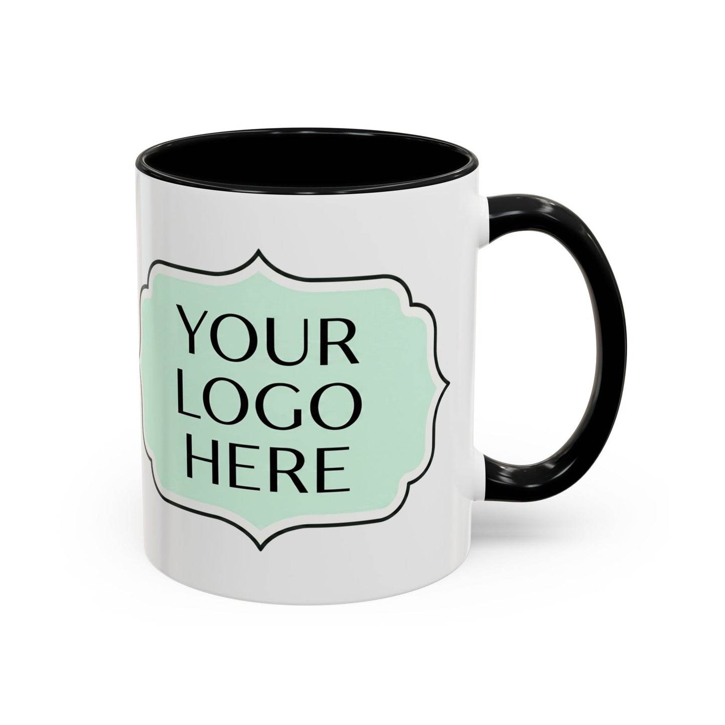 Accent Coffee Mug - Custom Logo Mint Label Design (11/15oz)