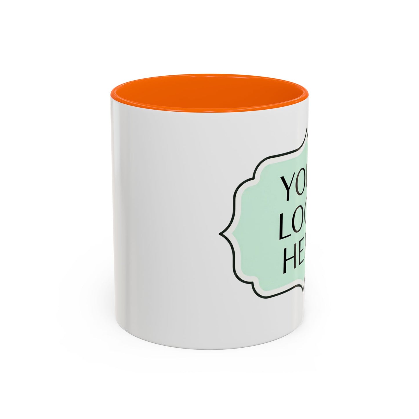 Accent Coffee Mug - Custom Logo Mint Label Design (11/15oz)