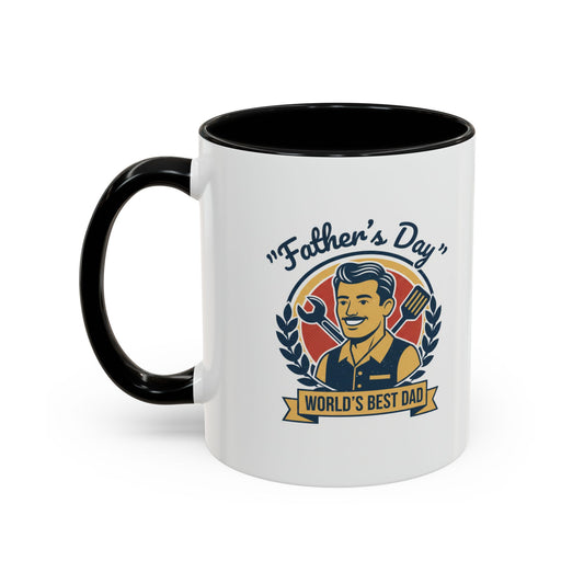 Father's Day Coffee Mug — "World's Best Dad" Retro Tool Dad Design