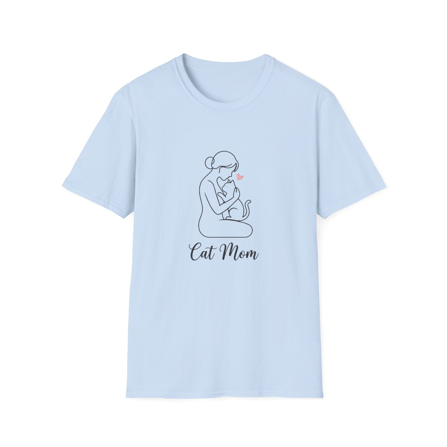 Cat Mom T-Shirt - Minimalist Line Art Graphic Tee - Cute Pet Lover Gift