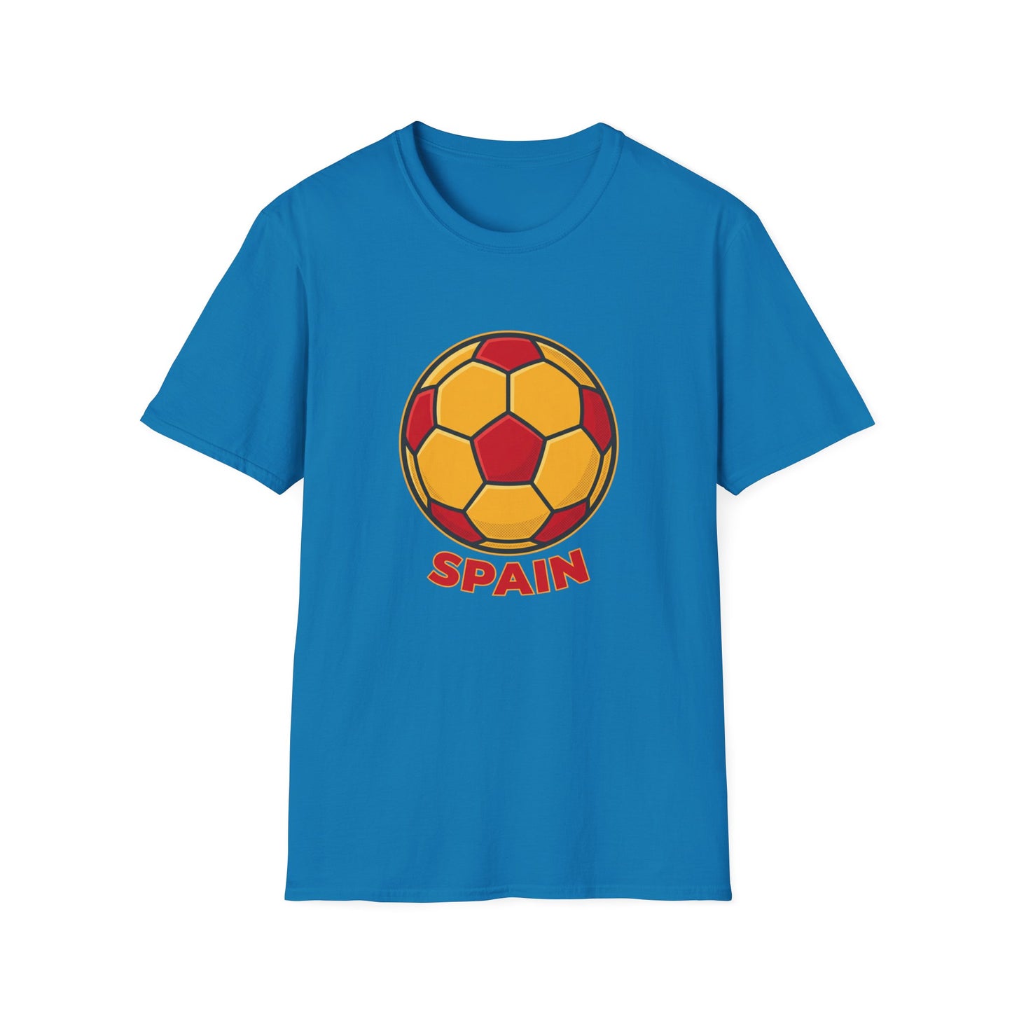 Spain Football Graphic Tee — Bold Red & Gold Soccer Shirt