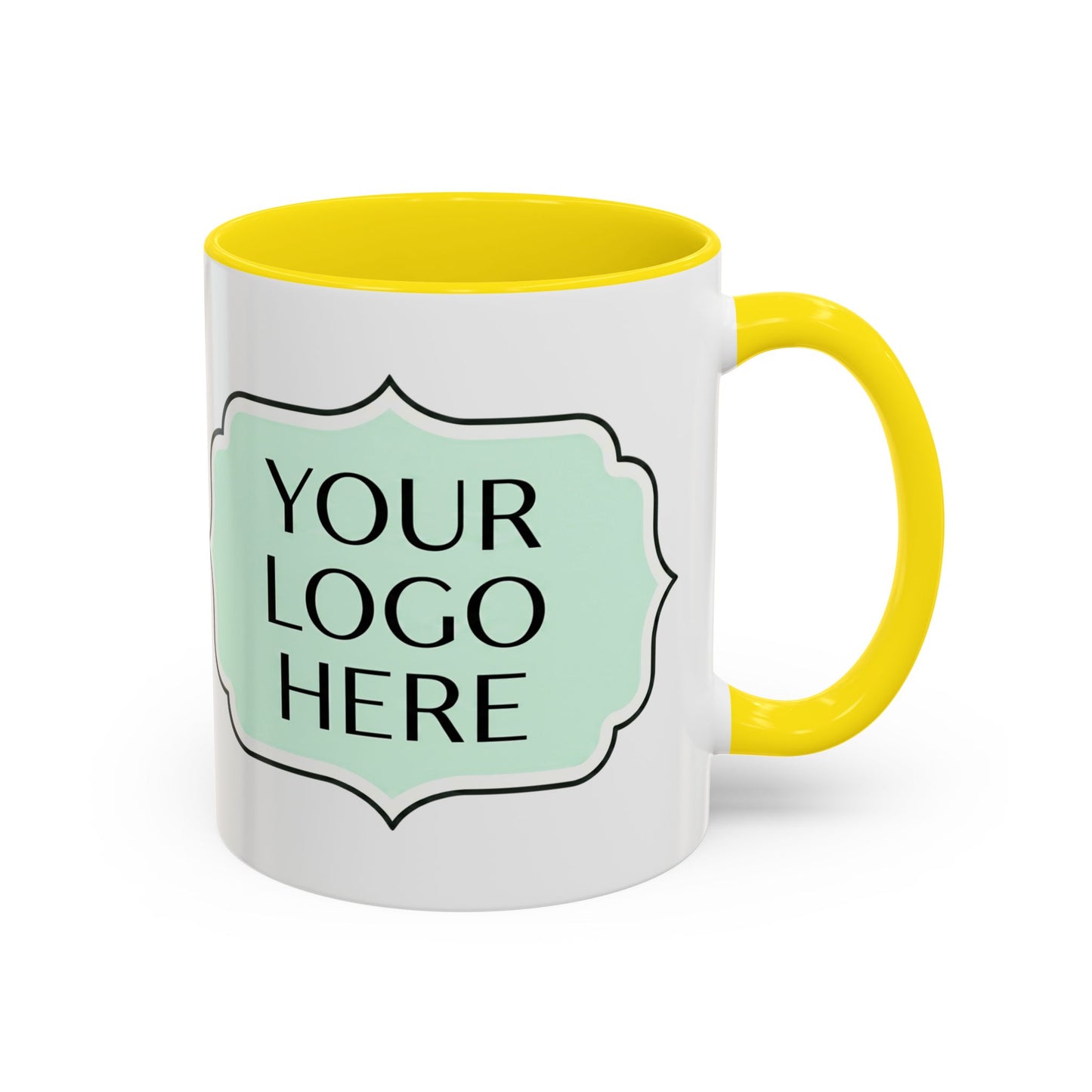 Accent Coffee Mug - Custom Logo Mint Label Design (11/15oz)